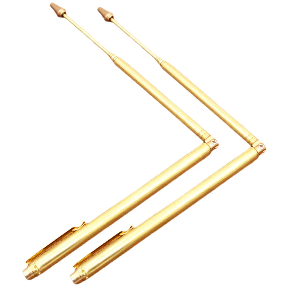 

2 Pcs Probe Portable Dowsing Rod Long Rods Metal Stick Water Detection Divining Compass Copper Pure