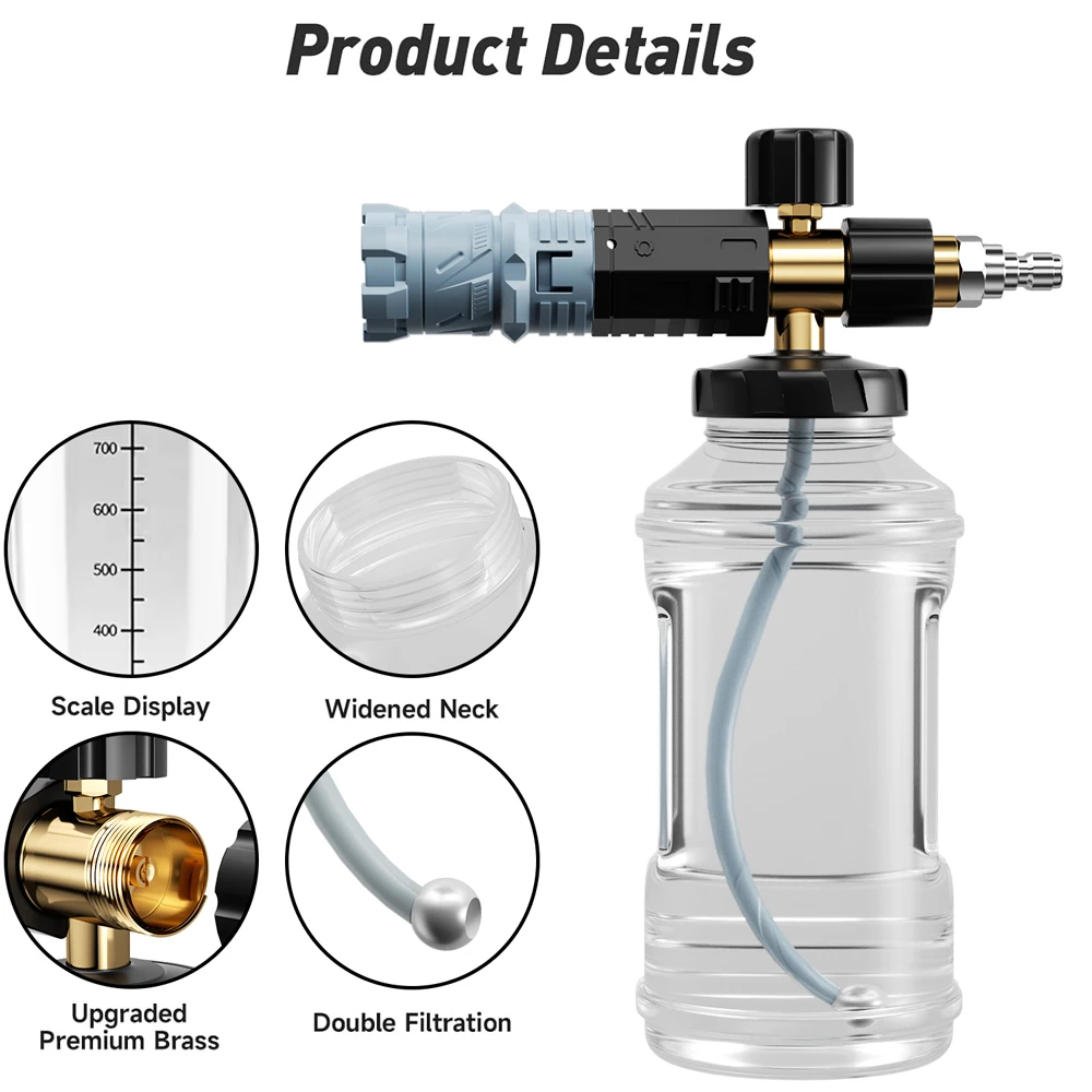 Пистолет ROUE высокого давления для очистки снежной пены 1 л пятицветная насадка