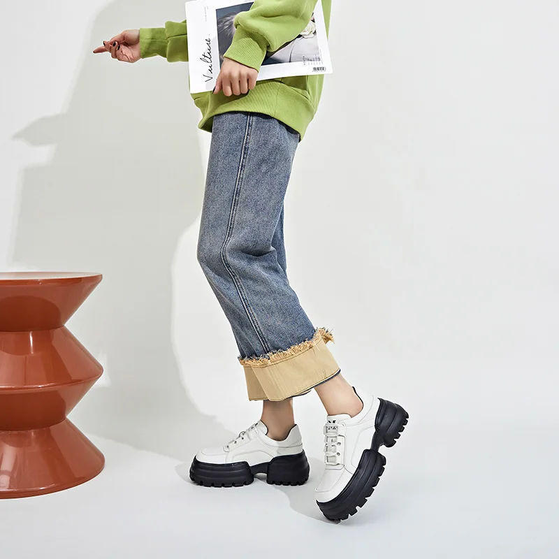 AIYUQI Women's Sneakers Genuine Leather 2023 Spring New Platform Women's Casual Shoes Lace-up Fashion Trend Ladies Shoes