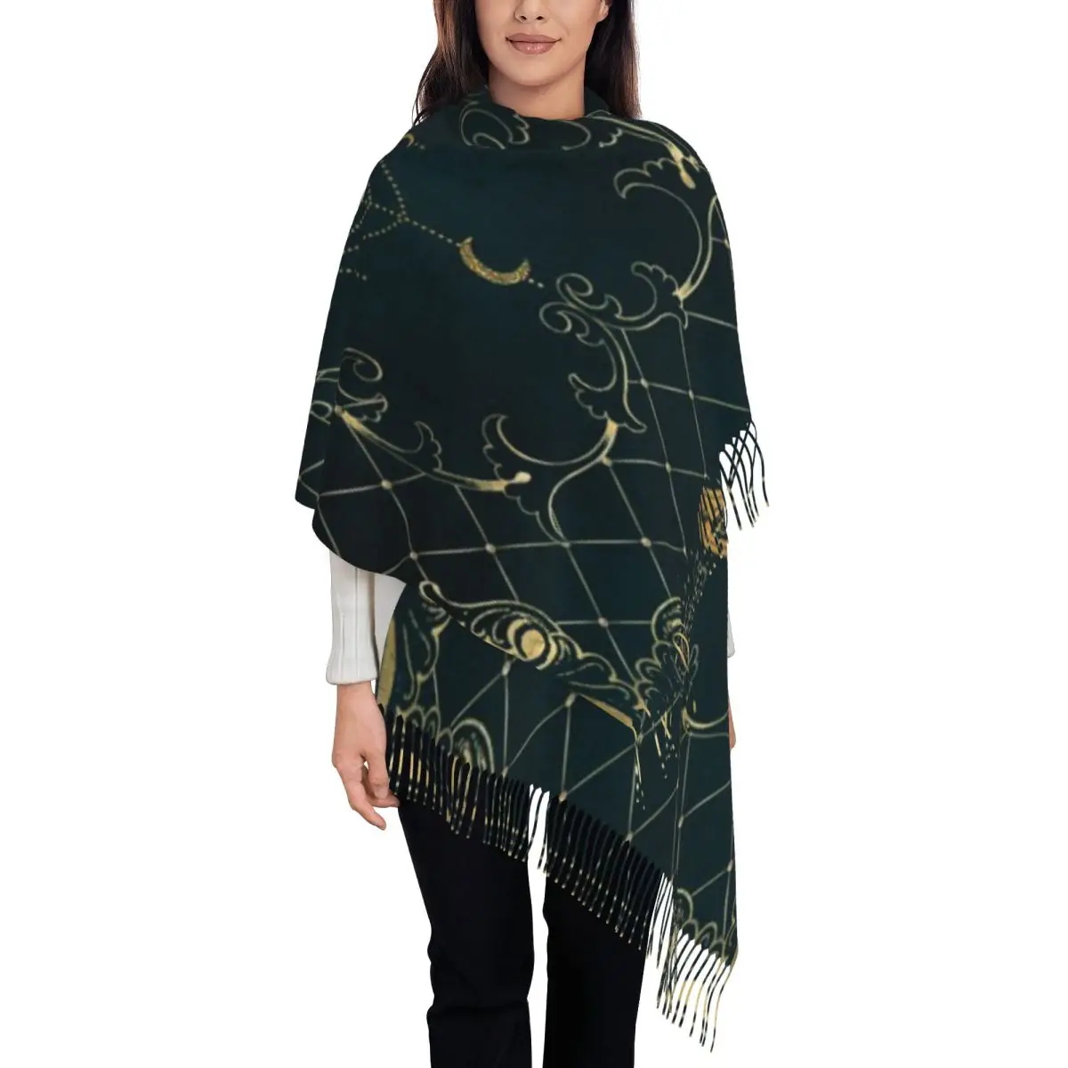 Книга Magic Moon Spell 72x197см Шаль Шарф с кисточками