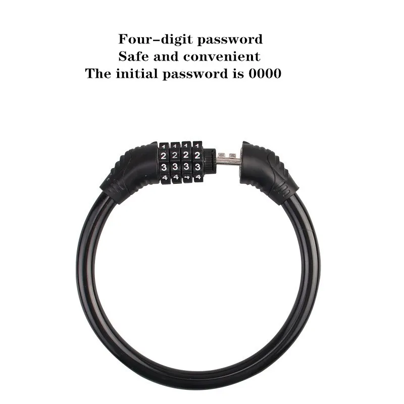

CKAHSBI Anti-Theft Bike Lock 4 Digit Code Combination Stainless Steel Bicycle Security Equipment Mountain Password Portable Tool