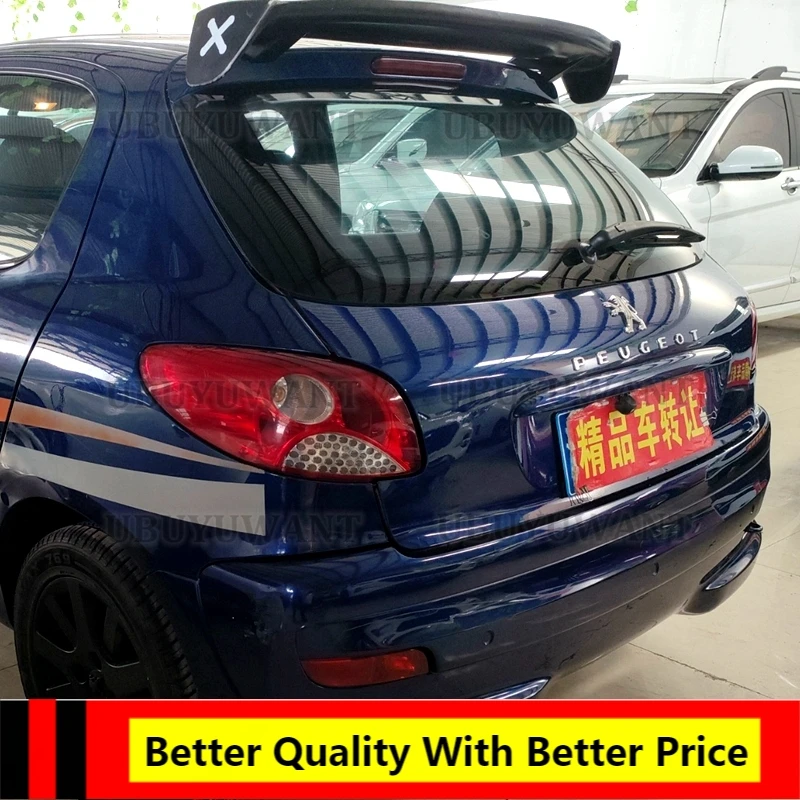 

High Quality ABS Plastic For Peugeot 206 207 208 308 GTI 2005-2022 Spoiler Carbon Fiber Look Hatchback Roof Rear Wing Body Kit