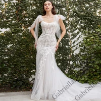 luxury wedding dress princess exquisite appliques sweetheart sleeveless mermaid bow mopping gown vestido de novia 2022 women
