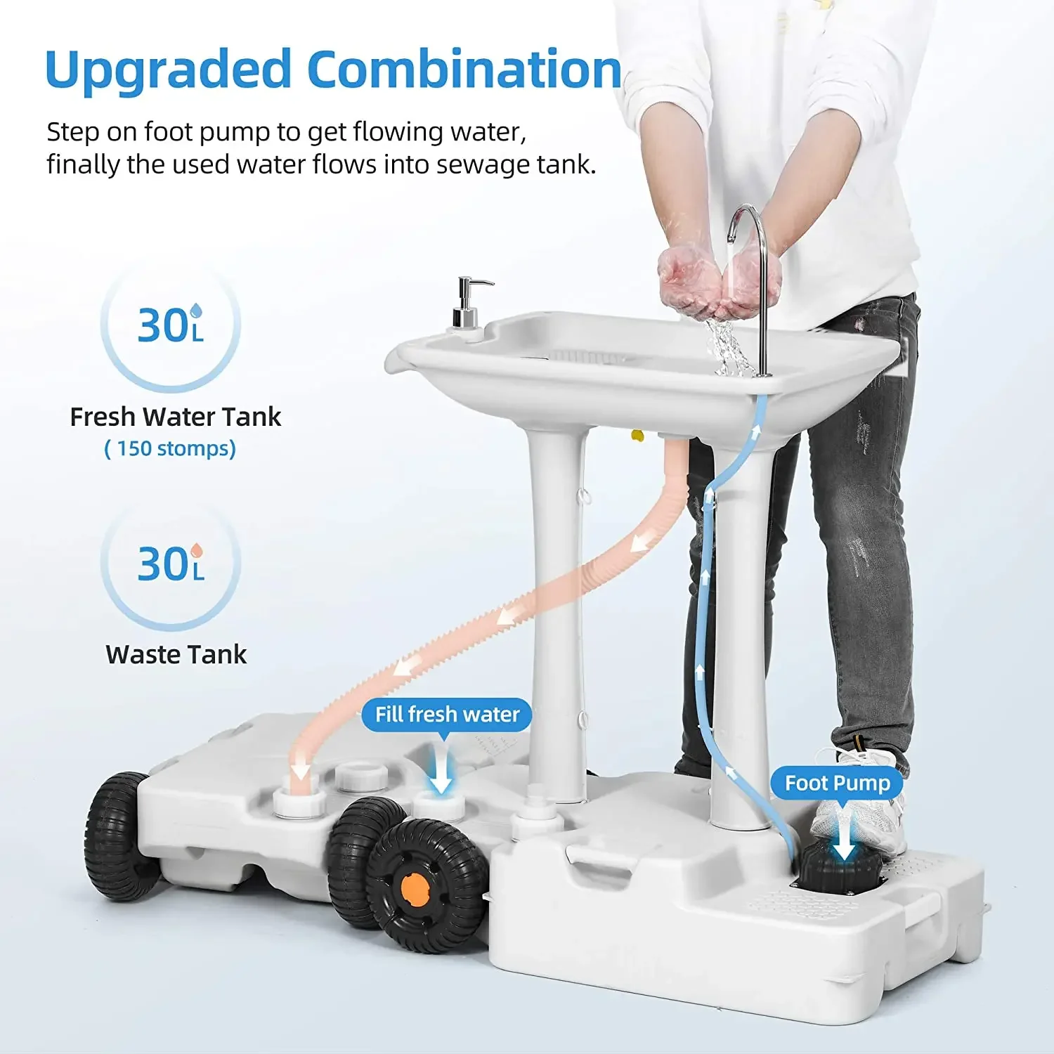 Подставка для ручной стирки походная раковина ручная моечная станция новый