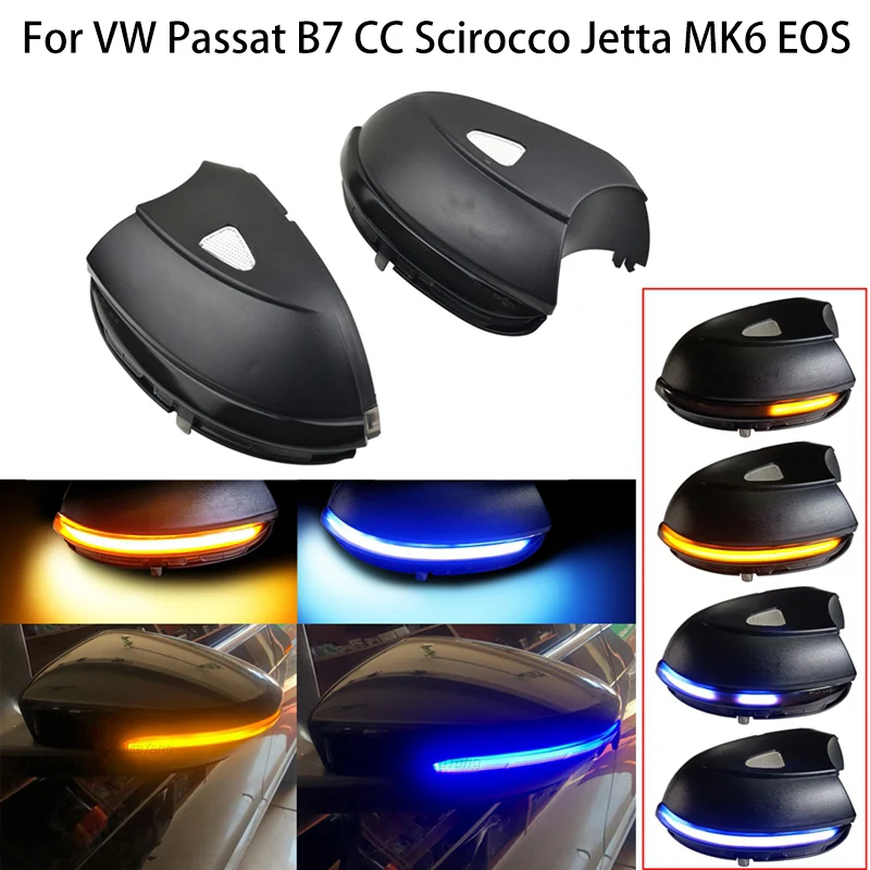 

2pcs LED Dynamic Turn Signal Light For VW Passat B7 CC Scirocco Jetta MK6 EOS Side Mirror Indicator Sequential Blinker