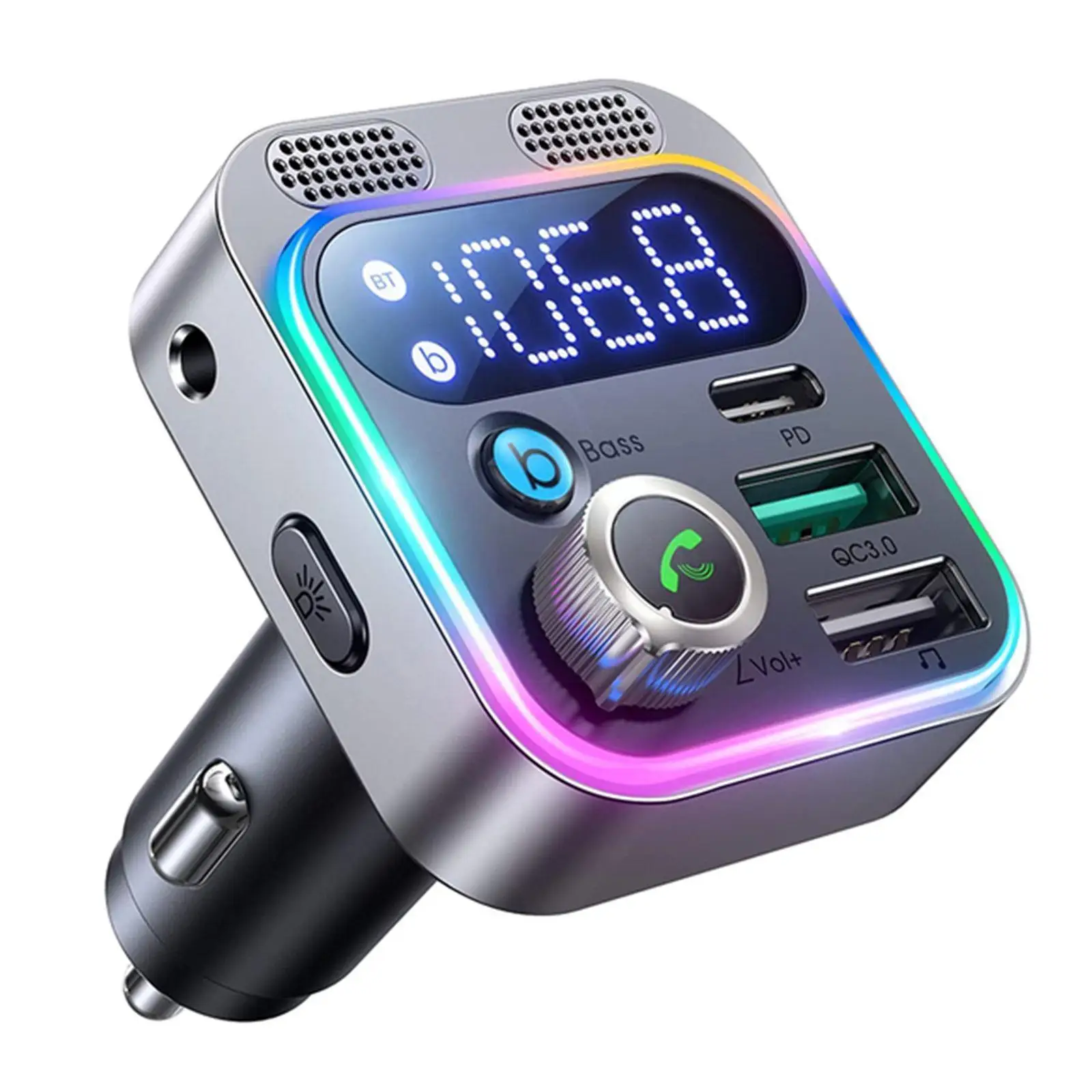 

Новый автомобильный Bluetooth-адаптер 48 Вт, двойные микросхемы, Hi-Fi-звук, Bluetooth 5,3, FM-передатчик для автомобиля, громкая связь, Bluetooth-приемник X8Z1