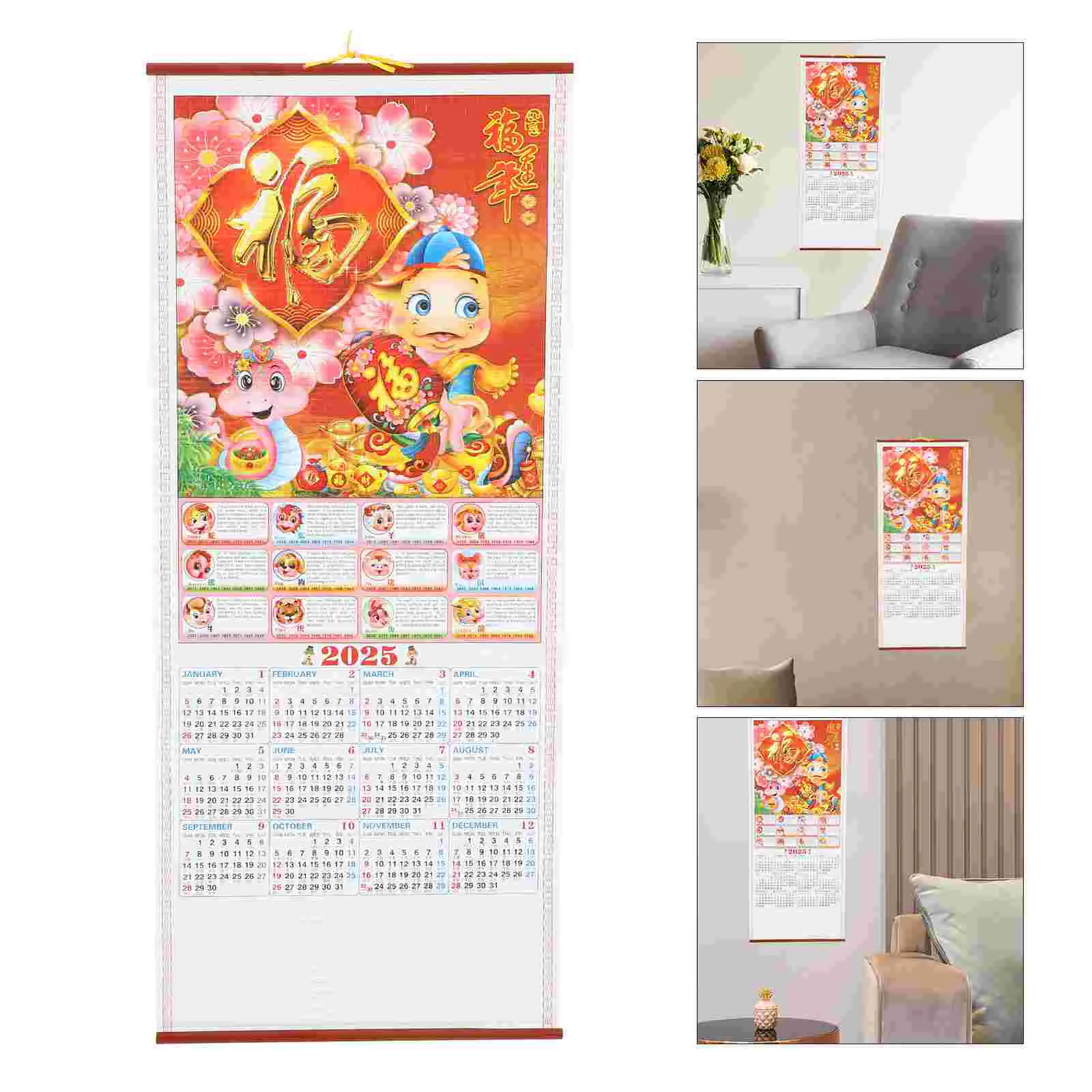 Год змеи настенный календарь подвесной чиense свиток домашний ежедневный