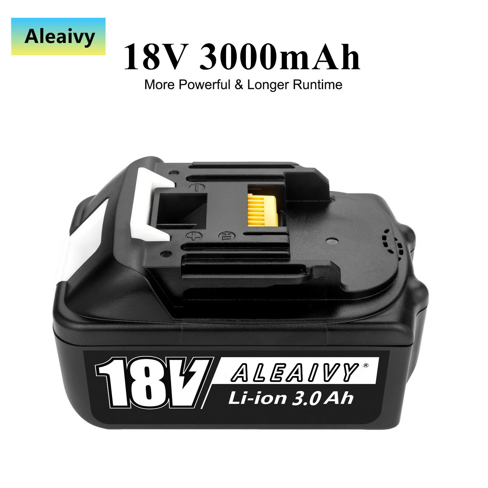 

Aleaivy Original 18V 3000mAh For Makita Rechargeable Power Tools Battery with LED Li-Ion Replacement LXT BL1860B BL1860 BL1850