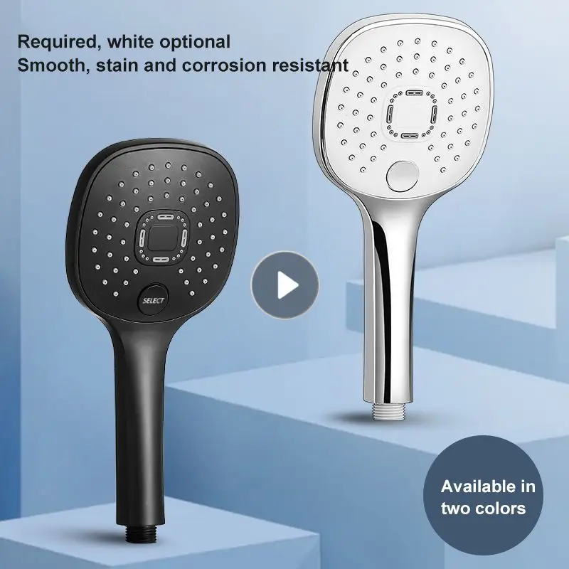 

Bathroom Shower Head ABS Round Chrome Water-Saving Nozzle Rainfall 3 Modes G1/2 Bath Faucet Wall Mounted Adjustable Shower Head
