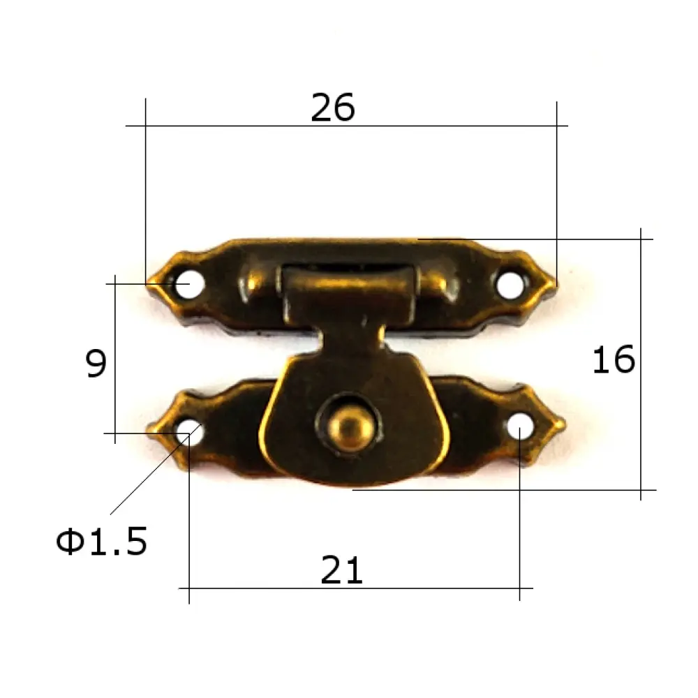 Замки для ящиков замок а-024 бр (20 шт) цвет-бронза материал-сталь размер-27х15 (мм) замки маленькие застежки античный ретро винтаж.