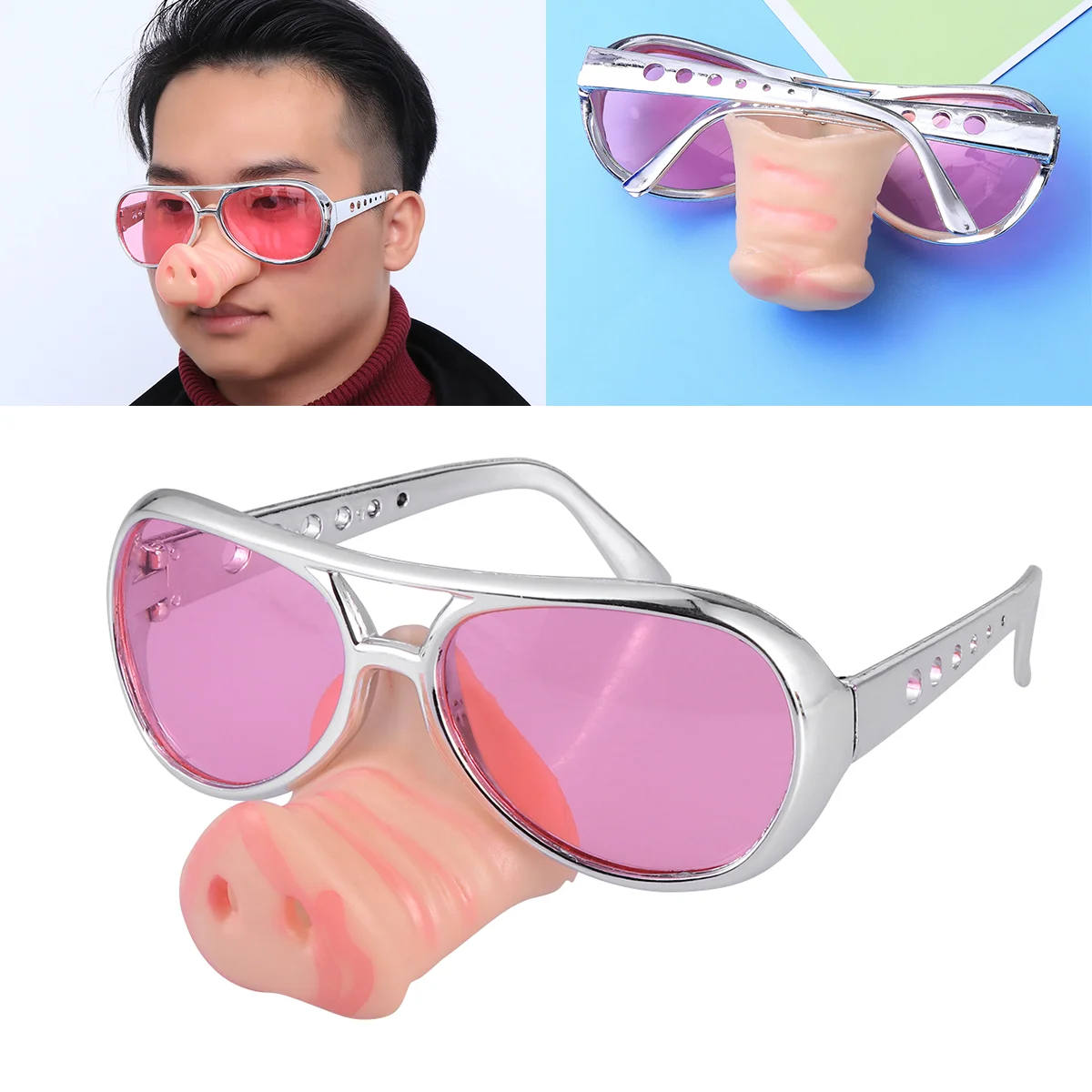 

1pc Nose Funny Snout Eye-catching Sunglasses Party Favor Glasses for Birthday
