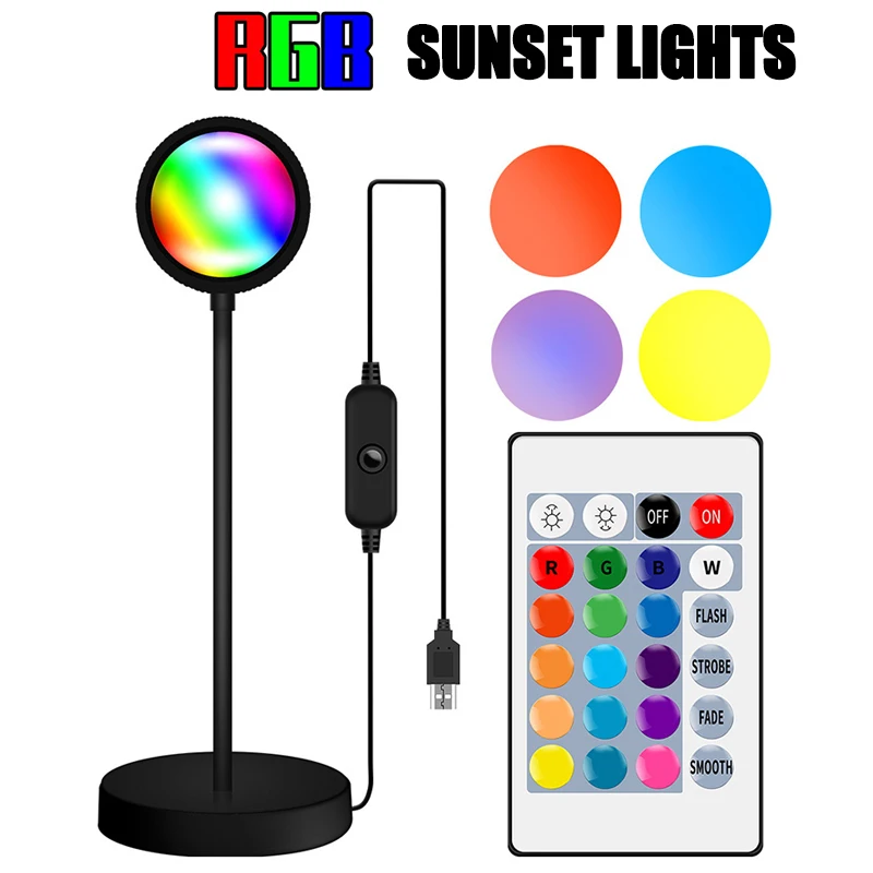 Аниме RGB закат лампа Светодиодная звезда проектор неоновый Ночник декор для