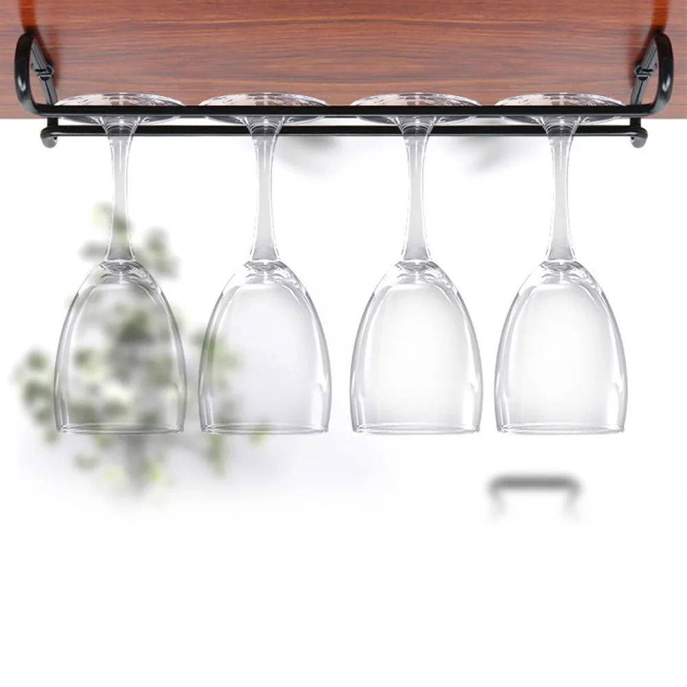 

Wine Racks Cup Holder Bar Bar Counter Black/White/Gray Dust-free Hanging Cup Holder Inside Iron Kitchen Bar Tools