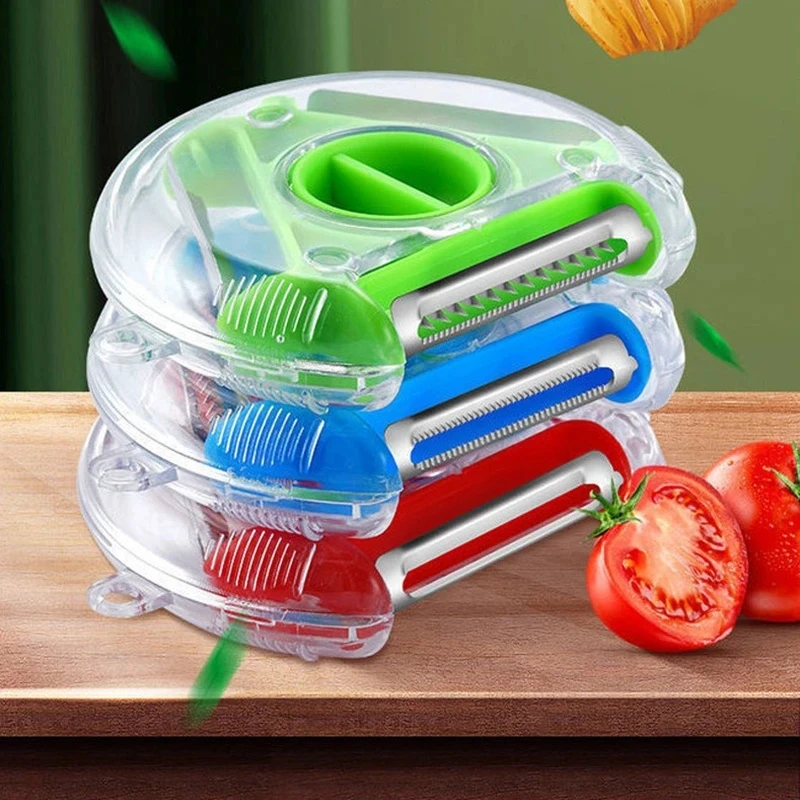 

New 3 in1 Multifunctional Paring Knife Fruit Rotary Peeling Knife Fruit Vegetable Peeler Vegetable Shredding Tool Kitchen Tool
