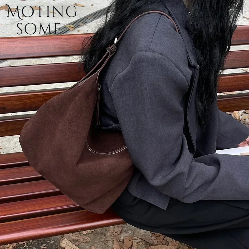 Женская замшевая сумка Motingsome с ремешком на плечо