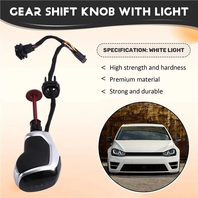 Фото Ручка переключения передач A73X-Gearbox с LED-подсветкой для автоматической коробки передач, подходит для VW Golf MK7, Passat B8, Tiguan Mk2 №2