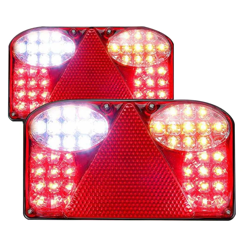

2PCS 12V LED Car Trailer Truck Tail Light Taillight Rear Light Stop Brake Lamps Turn Signal For Van Lorry