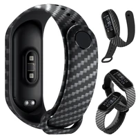 watch strap for xiaomi band 6 5 wriststrap carbon fiber replacement straps for miband mi band 3 4 tpu band bracelet watchband