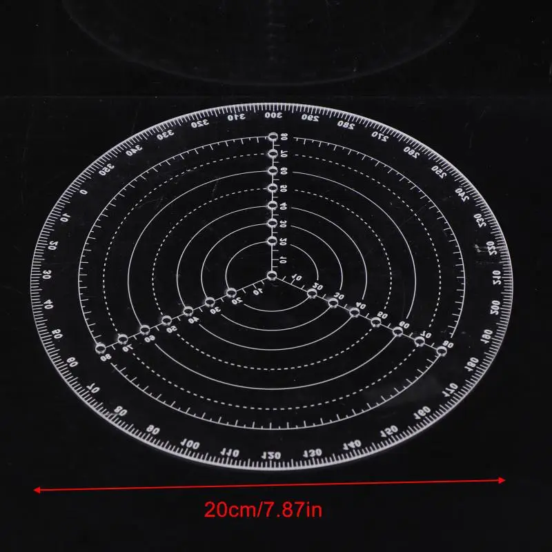 

20 см/7,87 дюйма, круглый центральный прозрачный пластиковый искатель, токарный станок, рабочий компас, круглый калибр, инструменты для обработки токарных работ по дереву