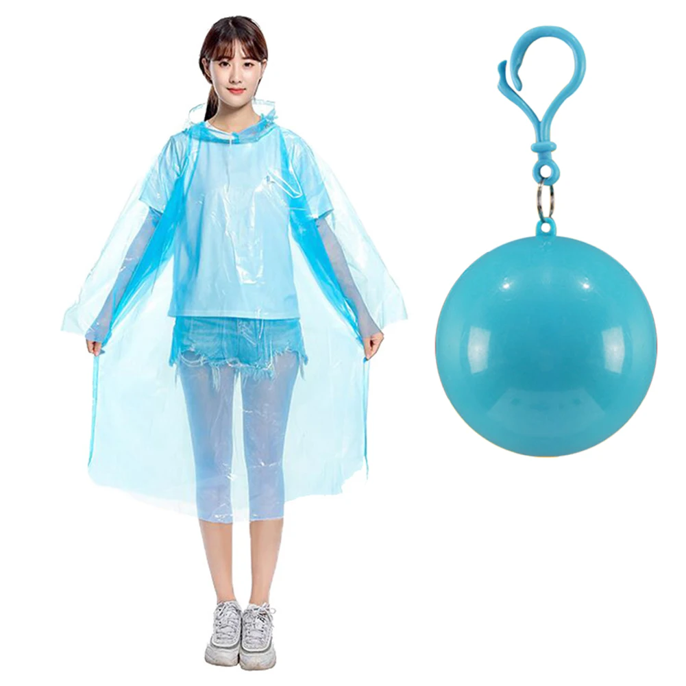 

Portable Disposable Raincoat For Women Men Ball Key Chain Ball Poncho Raincoat Ball Waterproof Cape Camping Raincoat