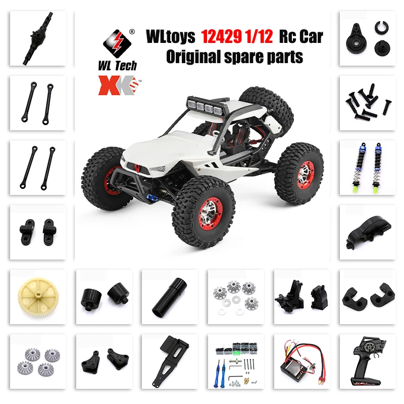 

12429 Original Parts 0001-1151 Wltoys 12428 12423 RC Car Spare Parts rear axle/arm/wavefront box/gear/connecting /Suspension