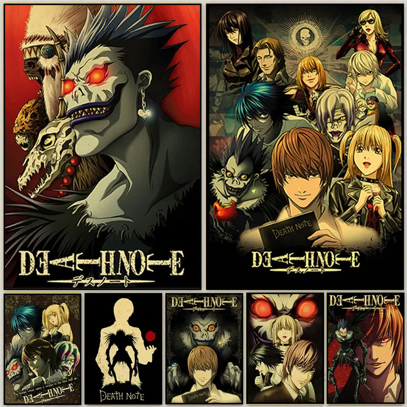 32 стиля на выбор, классический аниме «DEATH NOTE», японская анимация, печать, художественный плакат на холсте для гостиной, украшение для дома, Настенная картина