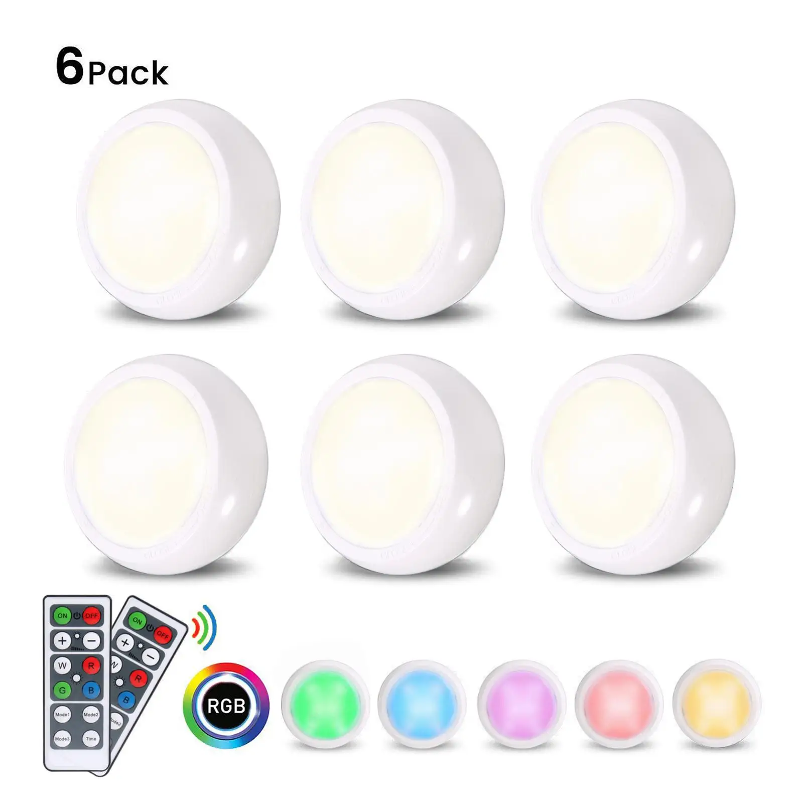 

Wireless Puck Light LED Night Light Remote Control Under Cabinet Closet