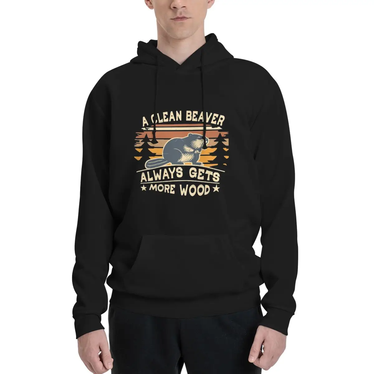 

Funny, A Clean Beaver Always Gets More Wood Polyester Hoodie Men's Women's Sweater Size XXS-3XL