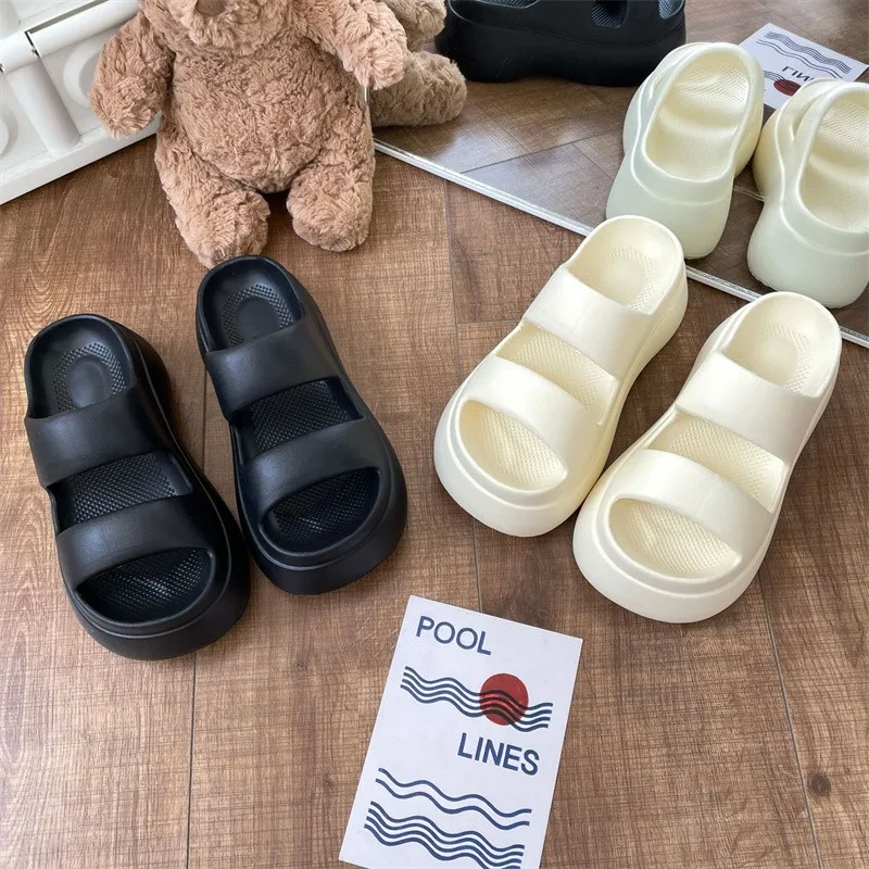 New Fashion EVA Non-slip 2023 Women's Slippers Indoor Soft Bottom Home Slides Beach Outdoor Platform Flip Flops Couple Sandals