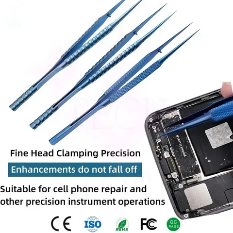Прецизионные пинцеты из титанового сплава, профессиональный ремонт отпечатков пальцев, линия лета, материнская плата телефона, антимагнитные щипцы для электроники