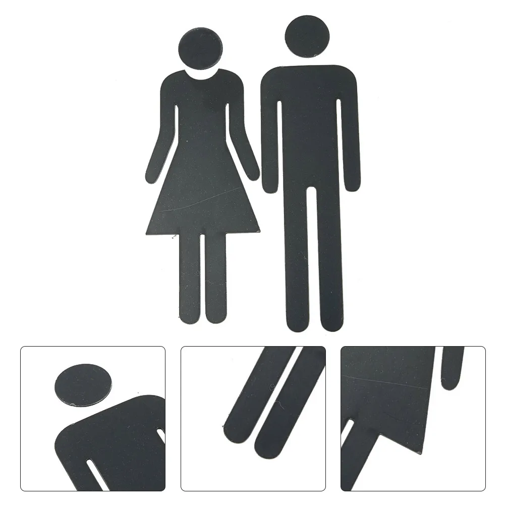 

Door Toilet Sign Sticker Decorative Home Bathroom Restroom Creative Woman Man Character Adhesive Wall Stickers