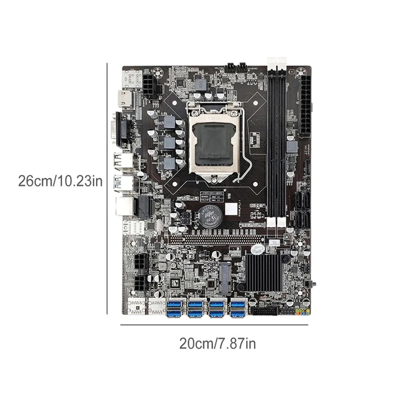 

B75 8USB BTC Miner Motherboard Kit+CPU+2X4G DDR3 RAM+128G SSD+CPU Fan+SATA Cable+Thermal Grease LGA1155 DDR3 Slot MSATA