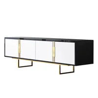 Custom modern Nordic style marble top tempered glass TV stand with cabinet organizers light elegant furniture for best service