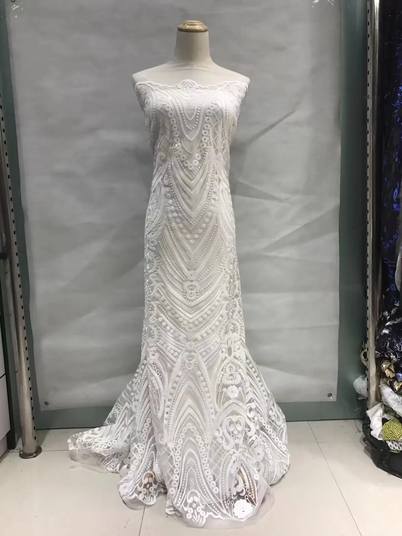 Сетка в африканском стиле блестящая ткань для шитья одежды тюль кружевная