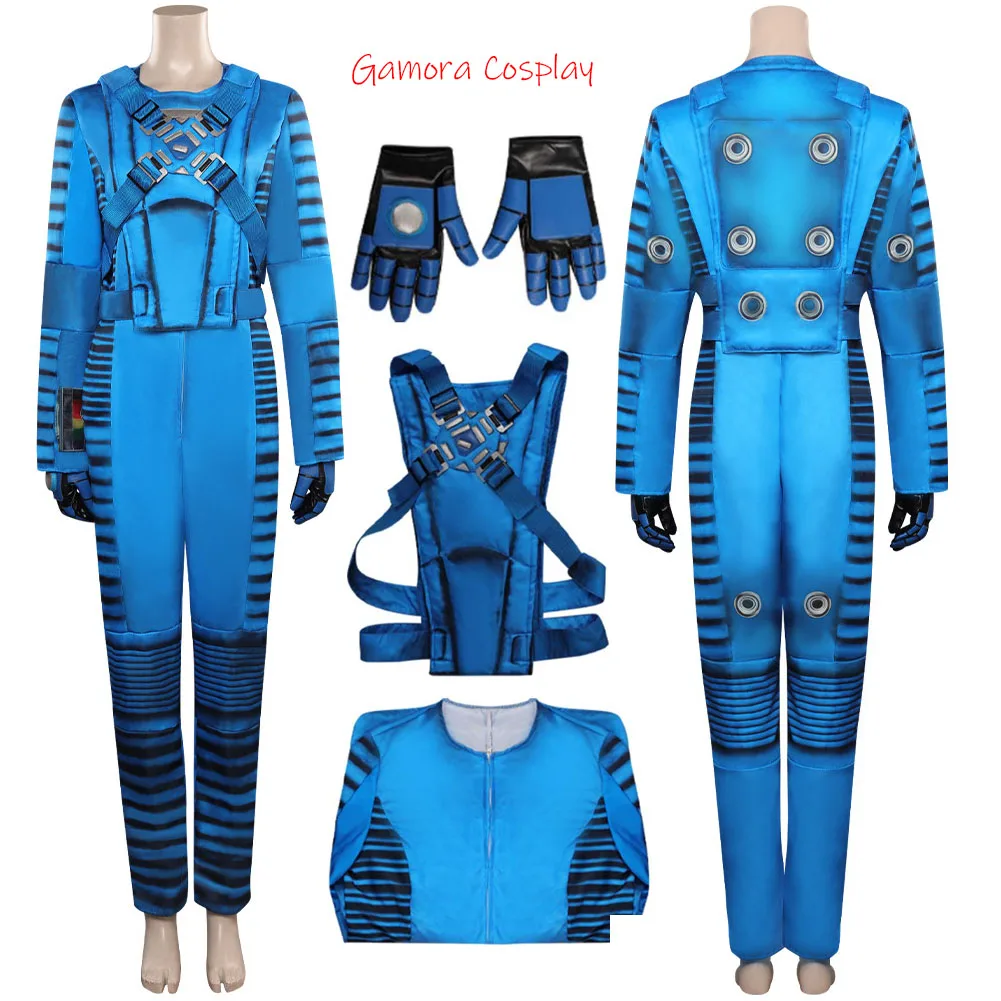 

Женский космический костюм, женский синий комбинезон, Женский карнавальный костюм на Хэллоуин, костюм для ролевых игр, боди