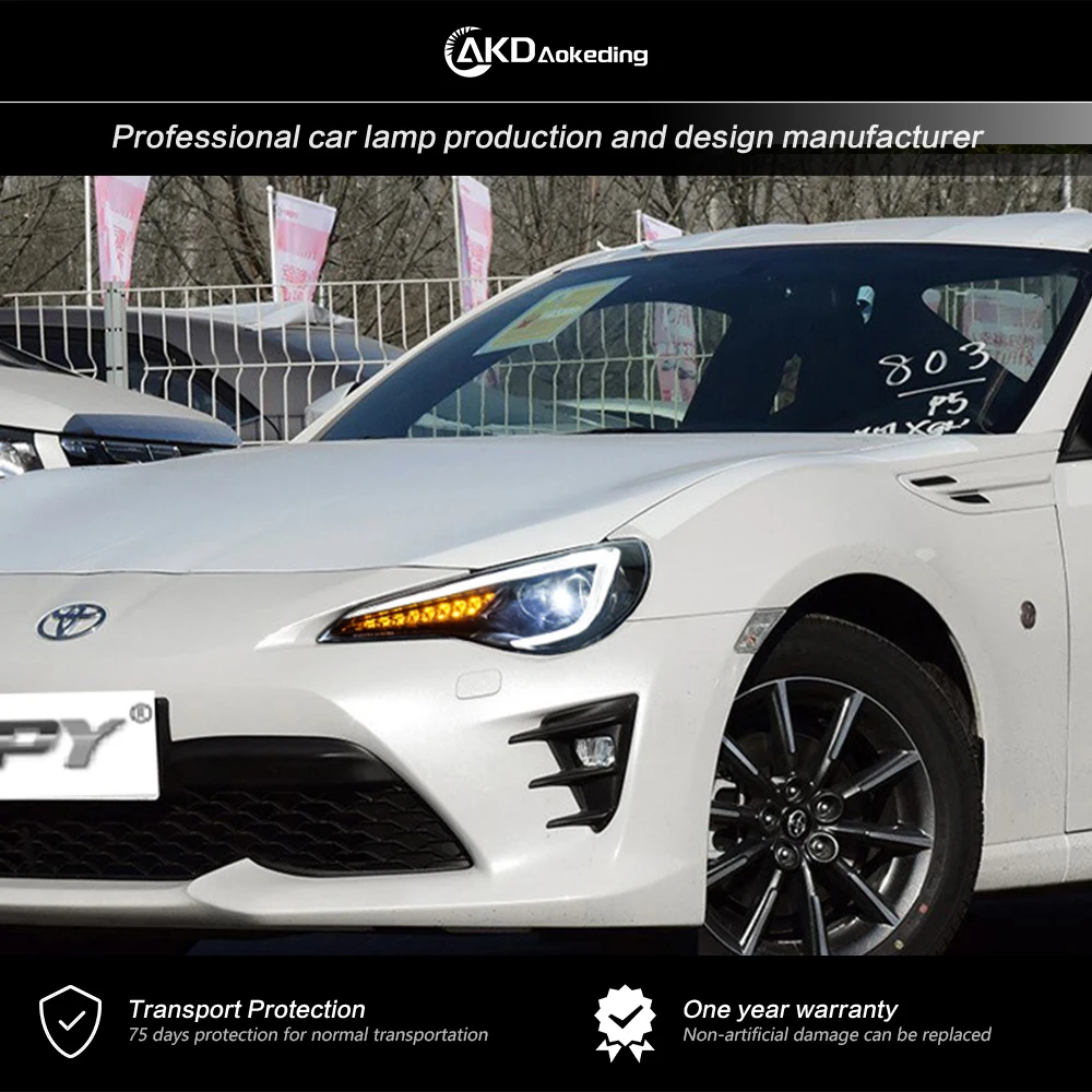 Фары AKD для Subaru BRZ фары 2012-2021 FT86 GT86 DRL H7 двойная ксеноновая лампа в сборе