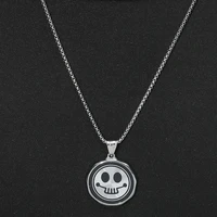 new hip hop fashion skull smiley necklace pendant long sweater chain for women men jewelry gift