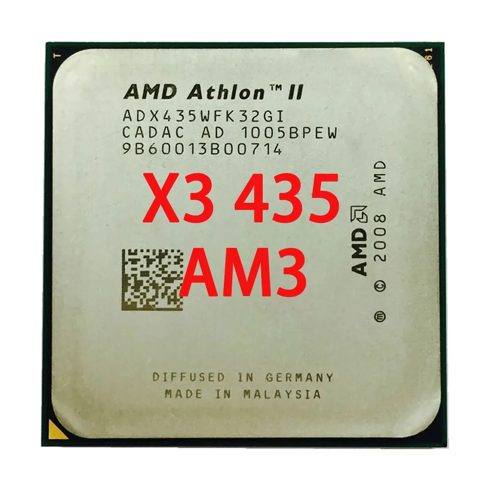 

ЦП AMD Athlon II X3 435 2,9 ГГц, трехъядерный процессор ADX435WFK32GI, разъем AM3