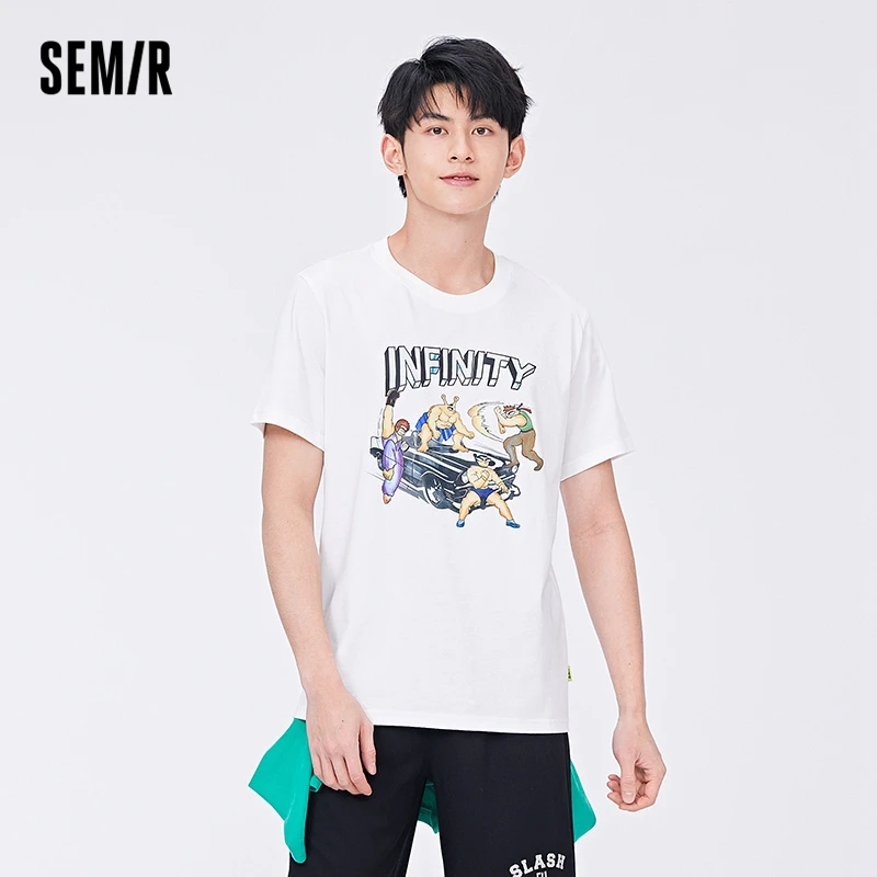 

Semir Short Sleeve T-Shirt Men Cartoon Animation Printing 2022 Summer New Youthful Vitality Boys Tshirt Trend Ins