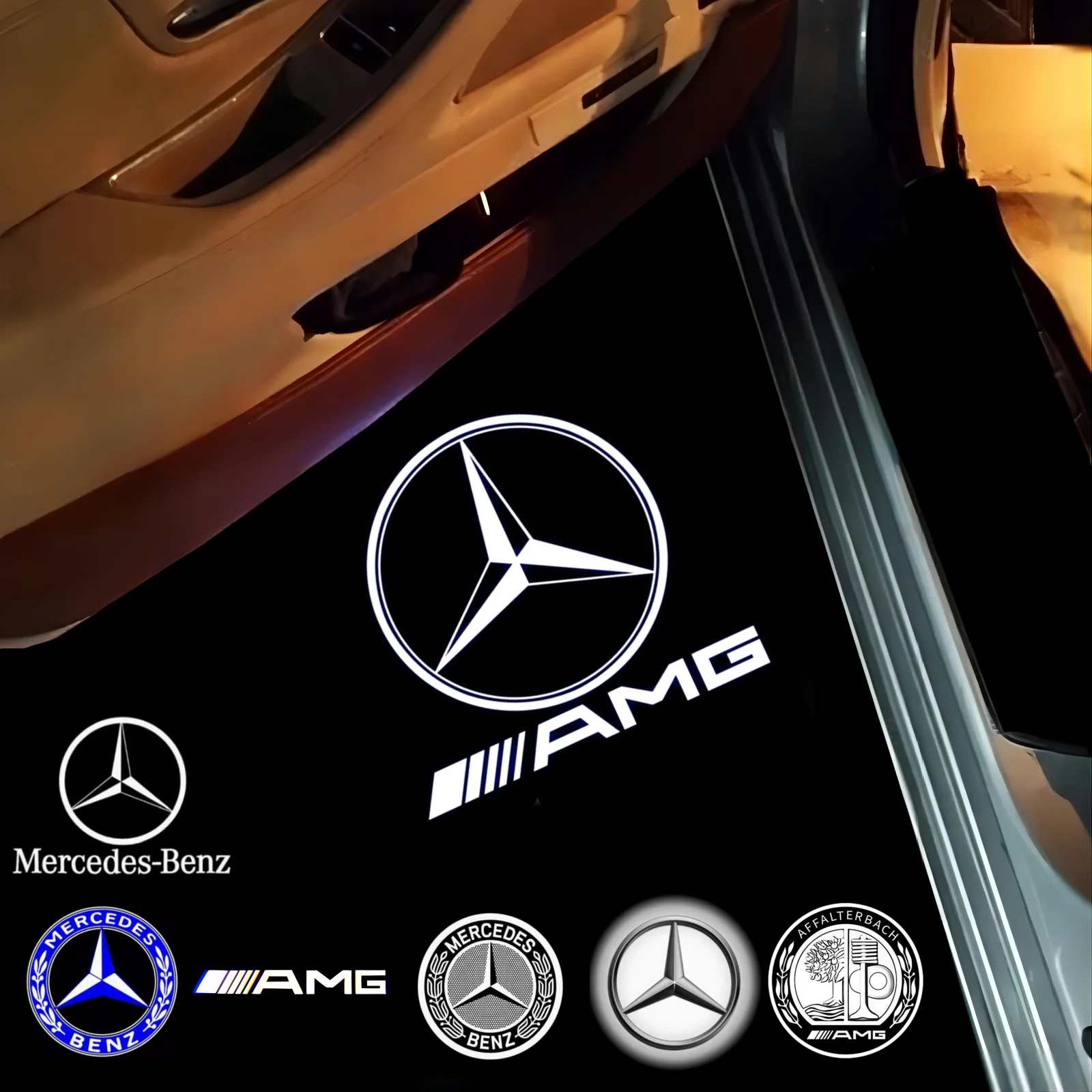 Светодиодная Эмблема для двери автомобиля 2 шт. Mercedes Benz Amg CLA CLS Coupe W117 C117 C118 W218 C205 S205