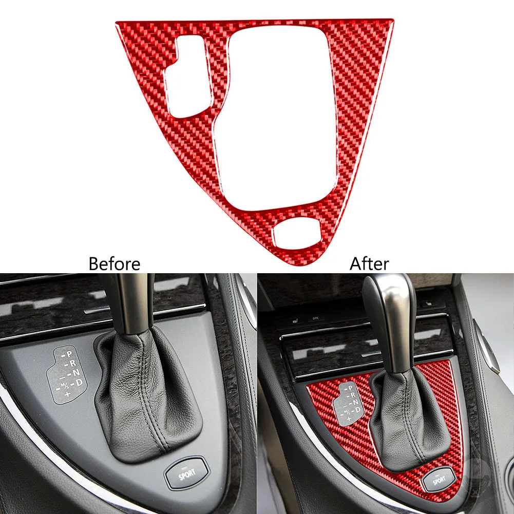 

Red Carbon Fiber Automatic Gear Shift Panel Cover Trim For BMW 6 Series E63 E64 Cover Trim