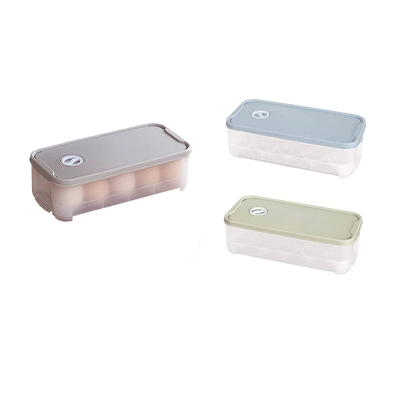 

3 Pcs Plastic Egg Carton Portable Egg Storage Box Egg Tray Box With Lid