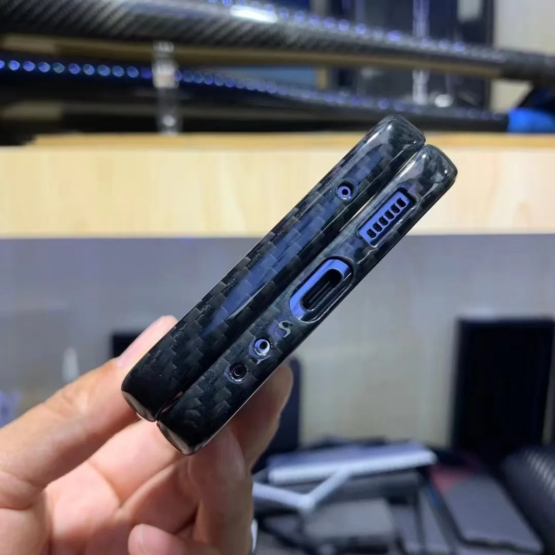 QADIR for Samsung Galaxy Z Flip 4 case anti-fall pure carbon Fiber case aramid fiber ultra thin Galaxy Z Flip 5 phone Cover