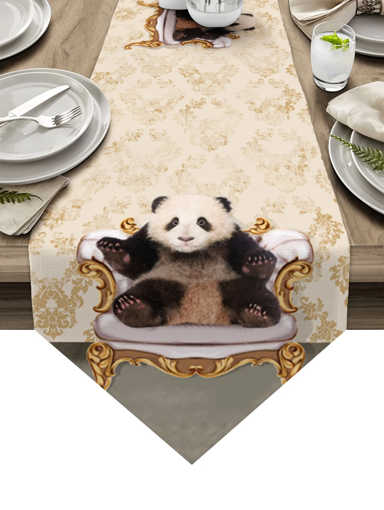 

Диванная панда, ретро диван-ферма, Современное украшение для дома, скатерть для свадебной вечеринки, чехол для журнального столика, скатерт...