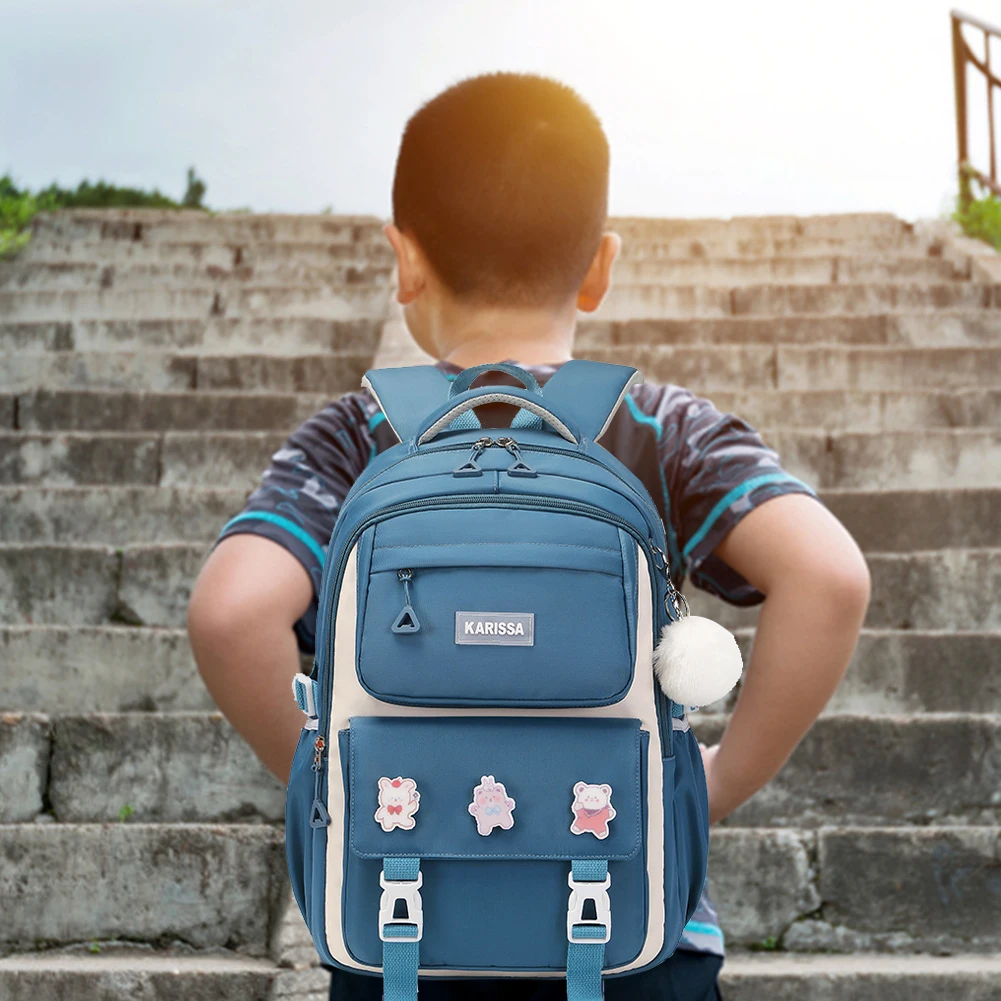 

Primary School Bags Waterproof Children Student Knapsack Large Capacity Fashion Portable Lightweight Cute for Tourism Vacation