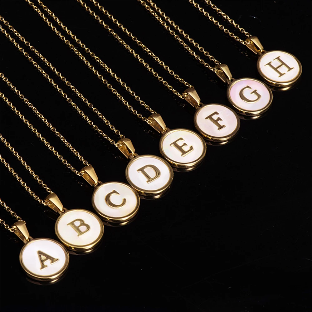 

Ant Angel Charm Fashion English Letter Necklace for Man Women 18K Gold Round Stainless Steel Letter Pendant