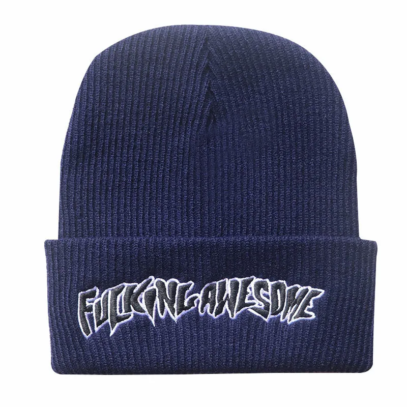 Потрясающие зимние шапки с вышивкой для мужчин и женщин акриловые манжетами