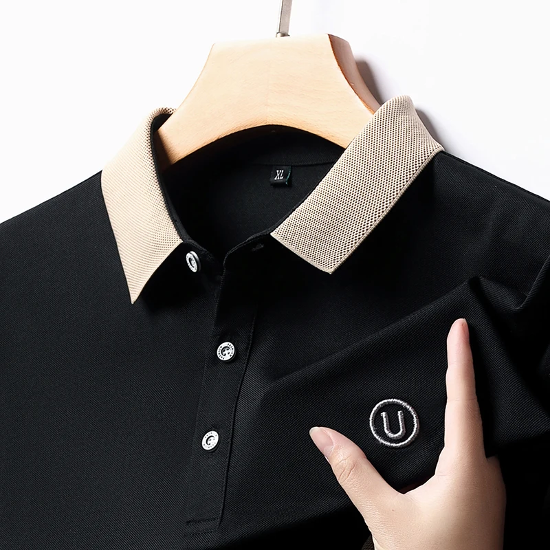 

Мужская рубашка-поло из мерсеризованного хлопка, с коротким рукавом