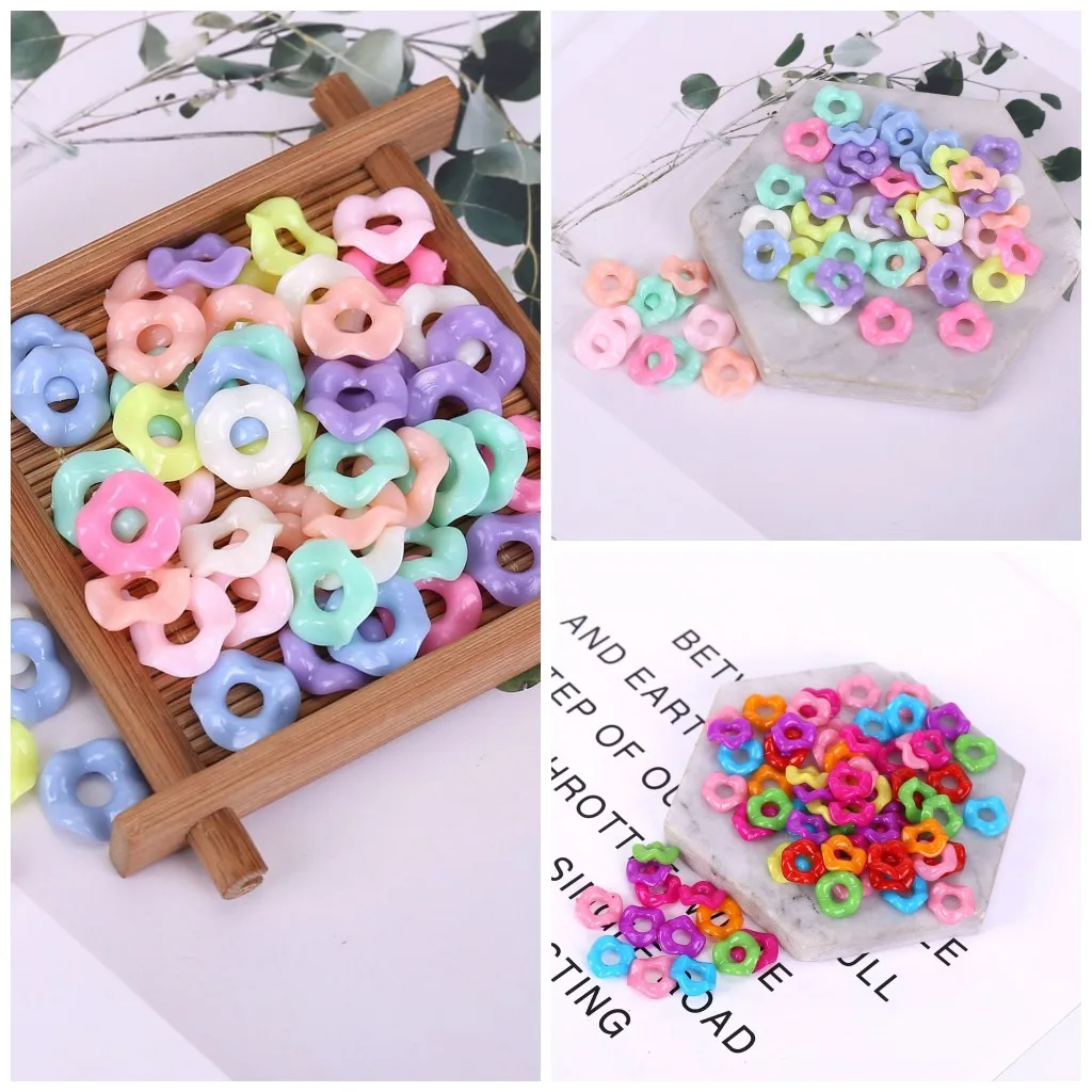 

12 мм 15 мм акриловые рандомные кольца, бусины ручной работы в форме пончика, аксессуары, браслеты, ожерелья