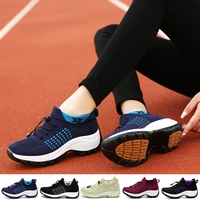 casual sneakers women tennis shoes platform breathable comfortable running footwear increasing height anti slip wear resisitant